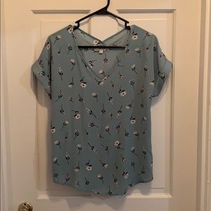 Mint floral blouse
